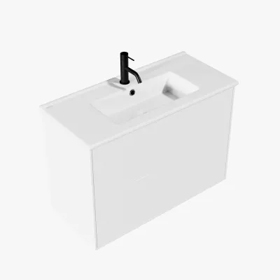 ArkiLife® Cobus ACC8036 CPH Square - Kompakt Badmøbel 81x36 cm  m/Porcelænsvask