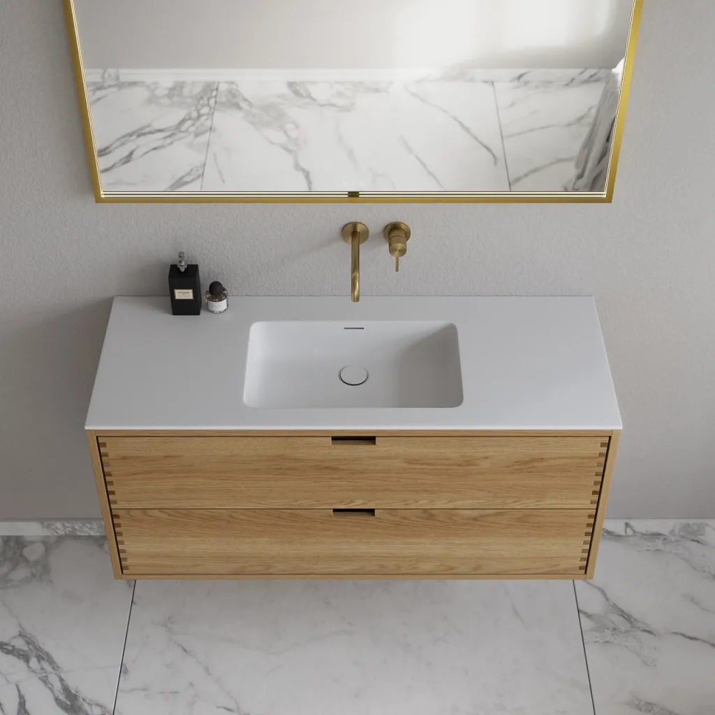 CPH Tapwork Soho 120 - MKII, Fingertappet Snedkermøbel i Natur Eg inkl. Mathvid SolidTec® Vask