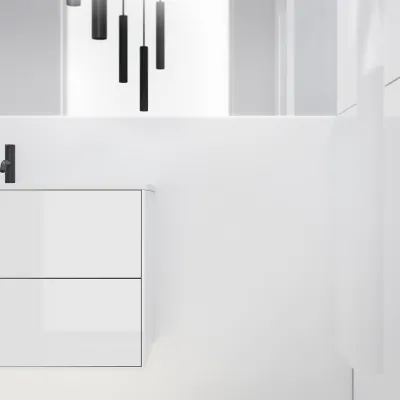 ArkiLife Cobus ACC100 - 100,5x46,5, Slim-Frame møbel, Højglans Hvid m/Sanistone vask
