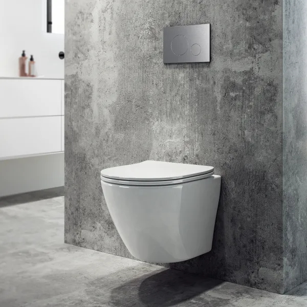 Nomi PN2-18 - Toilet 49 cm, Hvid, Rimless + EasyClean Coat