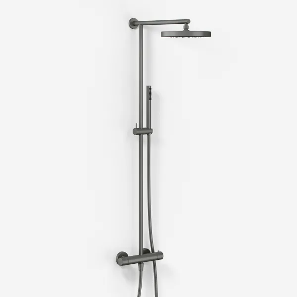 Semplice SRL10 - Termostatsæt, XL Rain DeLux Ø24 m/EasyClean, PVD Matt Gun metal