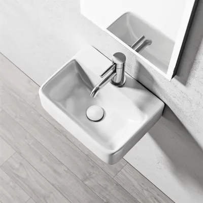 Lissoni S4030 - 40x30 cm, Hvid porcelænsvask