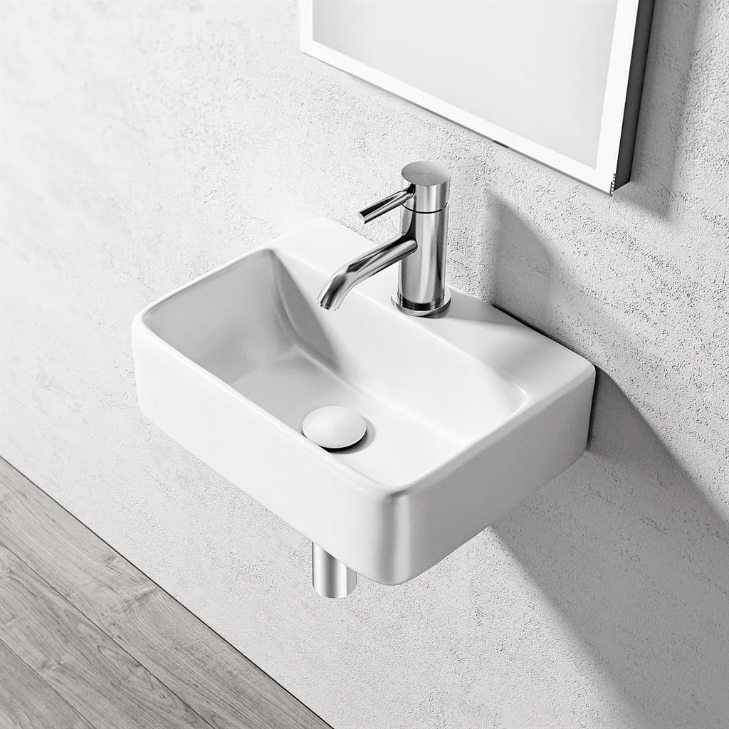 Lissoni S4030 - 40x30 cm, Hvid porcelænsvask